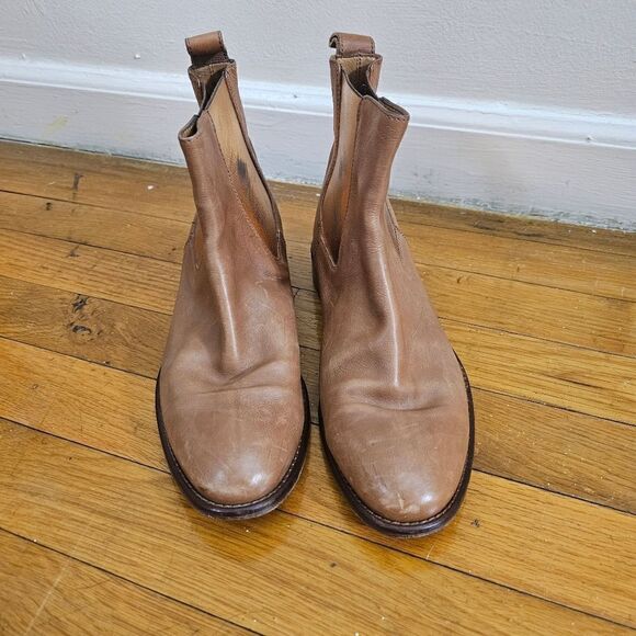 M Gemi Leather Ankle Boot Booties Brown Womens 37 - Picture 4 of 9